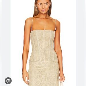 WeWoreWhat MuitiWay Peplum Corset Top